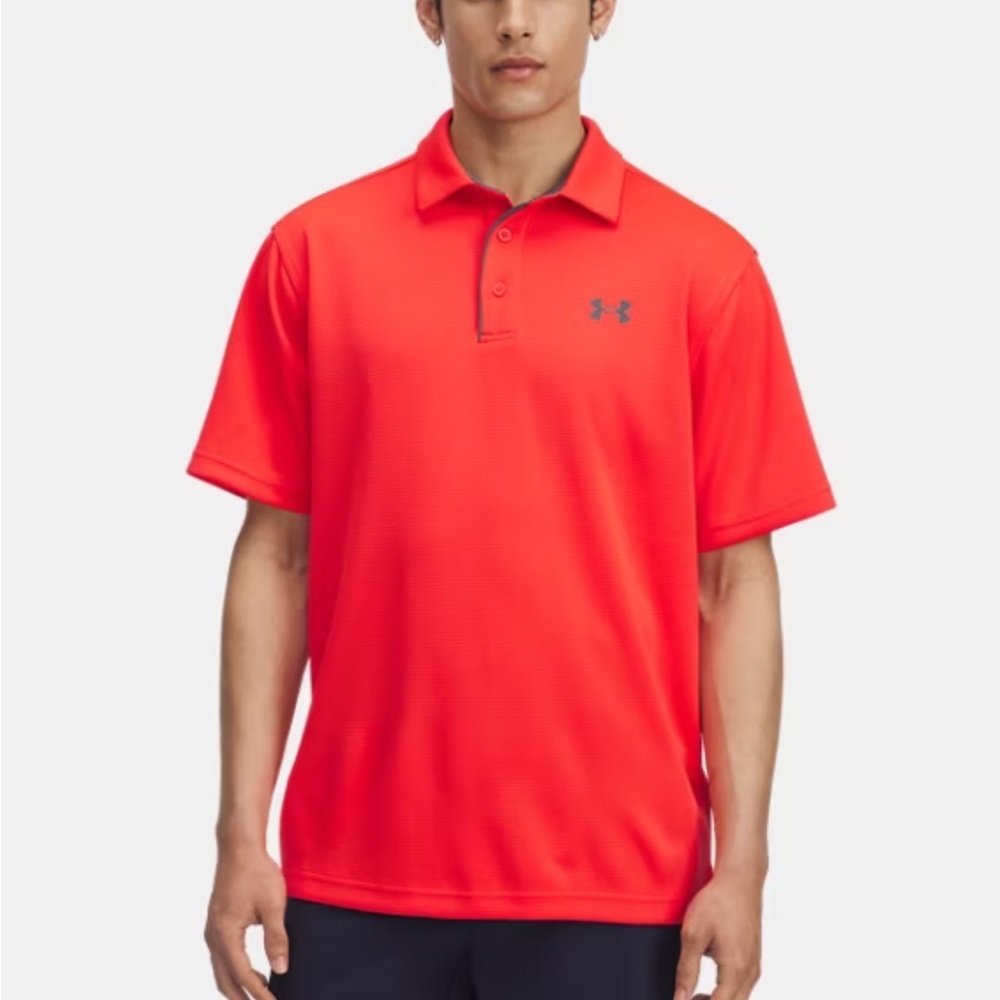Under Armour HeatGear Polo Shirt Men’s 2XL Red Loose Fit Golf Performance - Picture 10 of 13
